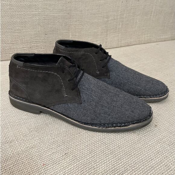 Reaction Kenneth Cole Chukka Boots, Desert Sun. Grey Tweed, Suede, Men's 11.5 M - Picture 1 of 7